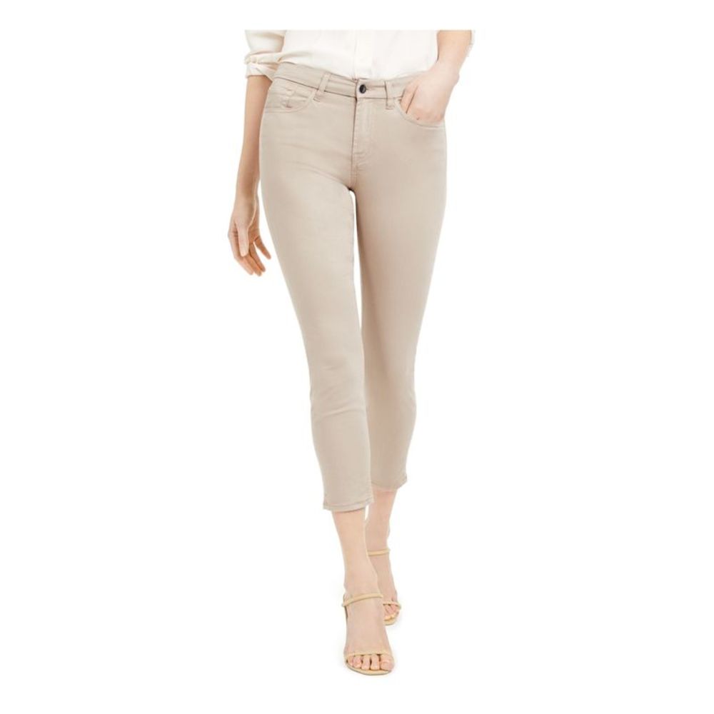 Jen 7 By 7 For All Mankind Womens Beige Stretch Zippered Ankle Skinny Jeans 12